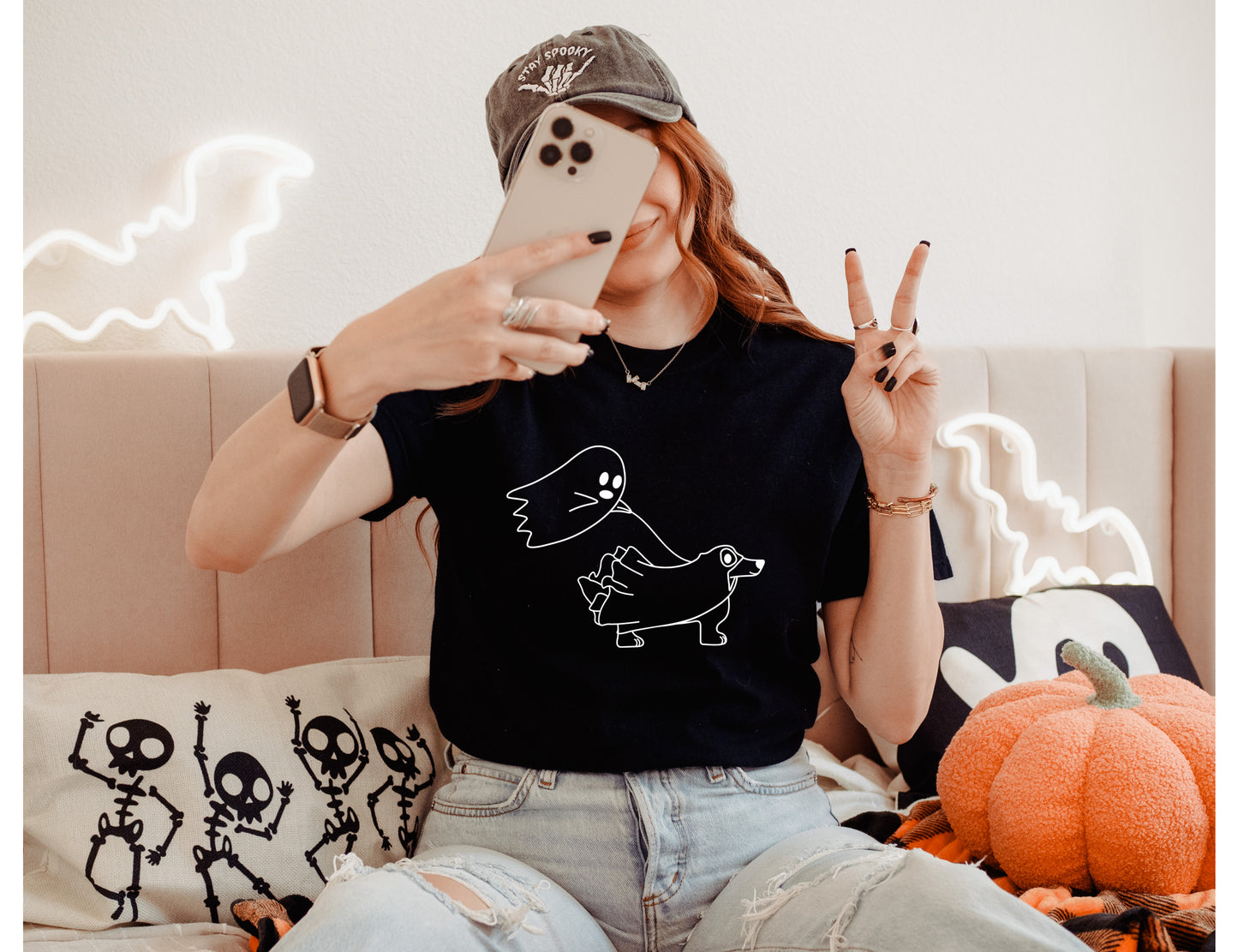 Halloween Dog Shirt | Ghost walking Dog Shirt